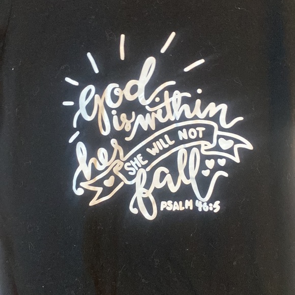 God is within her she will not fail psalms scripture shirt black graphic tee - Picture 3 of 5